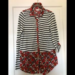 Postcard Floral & Striped Top